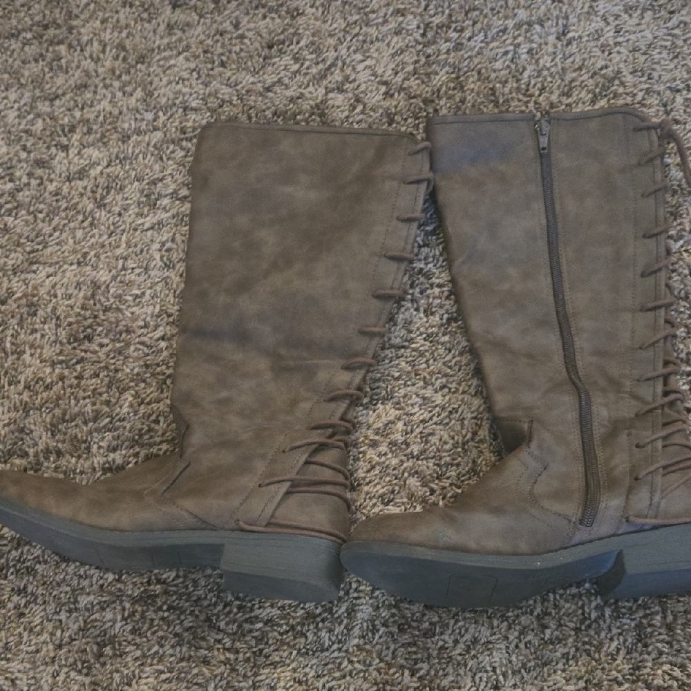 Candie's Brown Lace-Up Boots with Back Lacing